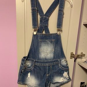 Jean short overalls